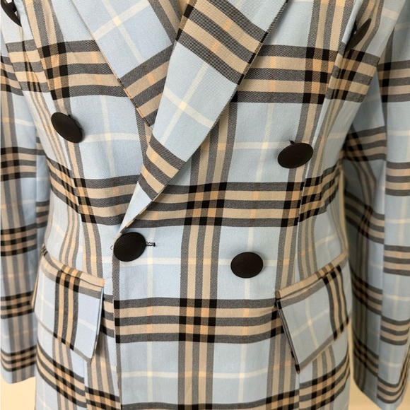 CONTESSA women’s size 6 (European size 42) blue plaid light coat - Picture 5 of 9